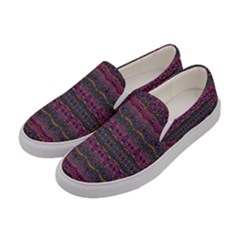 Boho Pink Mauve Blue Women s Canvas Slip Ons by SpinnyChairDesigns