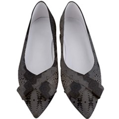 Boho Black Grey Pattern Women s Bow Heels by SpinnyChairDesigns