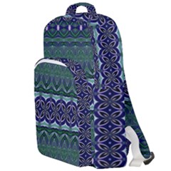 Boho Blue Green  Double Compartment Backpack by SpinnyChairDesigns