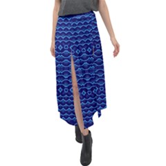 Cobalt Blue  Velour Split Maxi Skirt by SpinnyChairDesigns