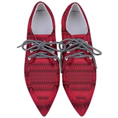 Crimson Red Pattern Pointed Oxford Shoes by SpinnyChairDesigns