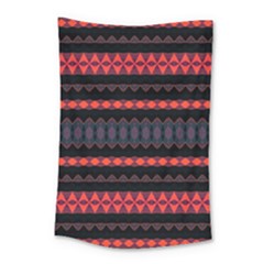 Boho Orange Black Small Tapestry by SpinnyChairDesigns