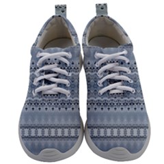 Boho Faded Blue Grey Mens Athletic Shoes by SpinnyChairDesigns