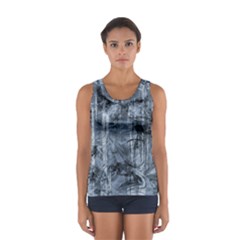 Faded Blue Texture Sport Tank Top  by SpinnyChairDesigns
