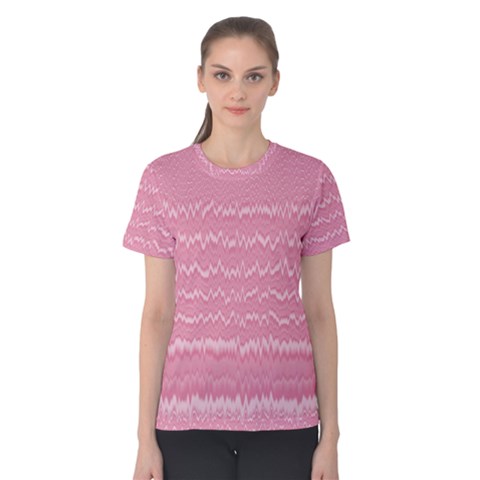 Boho Pink Stripes Women s Cotton Tee by SpinnyChairDesigns