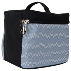 Boho Faded Blue Stripes Make Up Travel Bag (big) by SpinnyChairDesigns