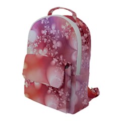 Boho Pastel Pink Floral Print Flap Pocket Backpack (large) by SpinnyChairDesigns