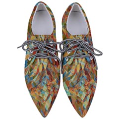 Boho Colorful Mosaic Pointed Oxford Shoes by SpinnyChairDesigns
