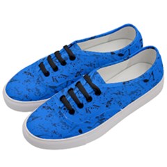 Cornflower Blue Music Notes Women s Classic Low Top Sneakers by SpinnyChairDesigns