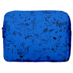 Cornflower Blue Music Notes Make Up Pouch (large) by SpinnyChairDesigns