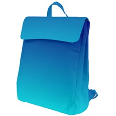 Aqua Blue And Indigo Ombre Flap Top Backpack by SpinnyChairDesigns