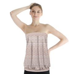 Boho Tan Lace Strapless Top by SpinnyChairDesigns