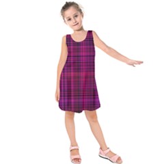 Fuchsia Madras Plaid Kids  Sleeveless Dress by SpinnyChairDesigns