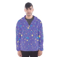 Starry Night Purple Men s Hooded Windbreaker by SpinnyChairDesigns