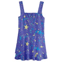 Starry Night Purple Kids  Layered Skirt Swimsuit by SpinnyChairDesigns
