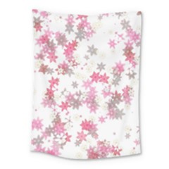 Pink Wildflower Print Medium Tapestry by SpinnyChairDesigns