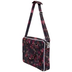 Pink Wine Floral Print Cross Body Office Bag by SpinnyChairDesigns