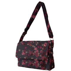 Pink Wine Floral Print Full Print Messenger Bag (l) by SpinnyChairDesigns