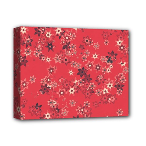 Red Wildflower Floral Print Deluxe Canvas 14  X 11  (stretched) by SpinnyChairDesigns