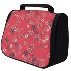 Red Wildflower Floral Print Full Print Travel Pouch (big) by SpinnyChairDesigns