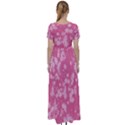 Blush Pink Floral Print High Waist Short Sleeve Maxi Dress View2