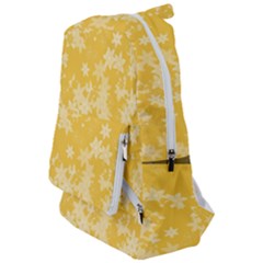 Saffron Yellow Floral Print Travelers  Backpack by SpinnyChairDesigns