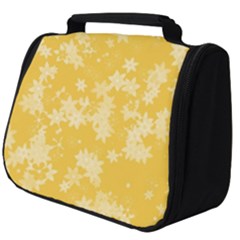 Saffron Yellow Floral Print Full Print Travel Pouch (big) by SpinnyChairDesigns