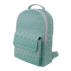 Biscay Green Floral Print Flap Pocket Backpack (large) by SpinnyChairDesigns