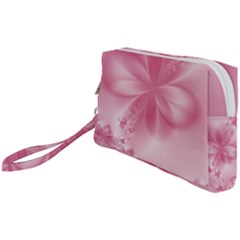 Blush Pink Floral Print Wristlet Pouch Bag (small) by SpinnyChairDesigns