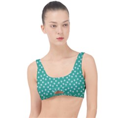 Biscay Green White Floral Print The Little Details Bikini Top by SpinnyChairDesigns