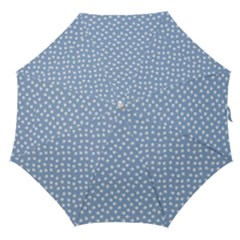 Faded Blue White Floral Print Straight Umbrellas by SpinnyChairDesigns