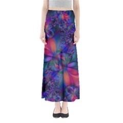 Abstract Floral Art Print Full Length Maxi Skirt by SpinnyChairDesigns