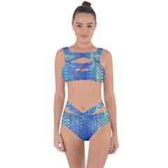 Boho Blue Wildflower Print Bandaged Up Bikini Set  by SpinnyChairDesigns