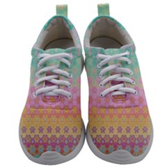 Boho Retro Pastel Floral Pattern Mens Athletic Shoes by SpinnyChairDesigns