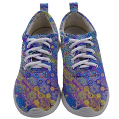 Boho Retro Wildflower Print Mens Athletic Shoes by SpinnyChairDesigns