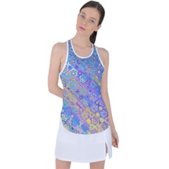 Boho Retro Wildflower Print Racer Back Mesh Tank Top by SpinnyChairDesigns