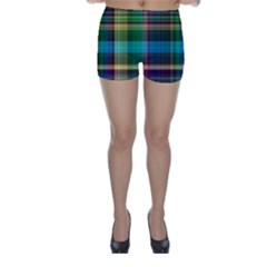 Colorful Madras Plaid Skinny Shorts by SpinnyChairDesigns