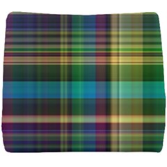 Colorful Madras Plaid Seat Cushion by SpinnyChairDesigns