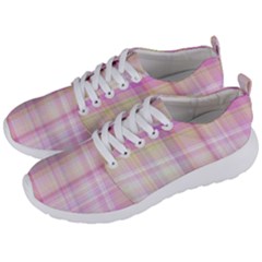 Pink Madras Plaid Men s Lightweight Sports Shoes by SpinnyChairDesigns