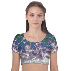 Ninth Level  Velvet Short Sleeve Crop Top  by MRNStudios