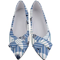 Stripes Blue White Women s Bow Heels