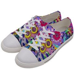 Double Sunflower Abstract Women s Low Top Canvas Sneakers by okhismakingart