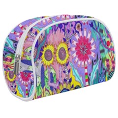 Double Sunflower Abstract Makeup Case (medium) by okhismakingart