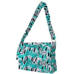 Doodle Art Minimal Drawing Pen Full Print Messenger Bag (l)