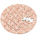Peaches and Cream Butterfly Print Wooden Puzzle Round View2
