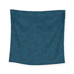 Indigo Dye Blue Butterfly Pattern Square Tapestry (small) by SpinnyChairDesigns