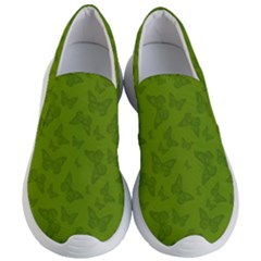 Avocado Green Butterfly Print Women s Lightweight Slip Ons by SpinnyChairDesigns