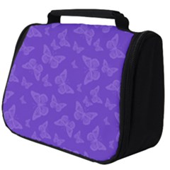 Violet Purple Butterfly Print Full Print Travel Pouch (big) by SpinnyChairDesigns