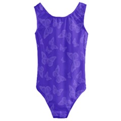 Violet Purple Butterfly Print Kids  Cut-out Back One Piece Swimsuit by SpinnyChairDesigns