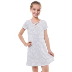 Wedding White Butterfly Print Kids  Cross Web Dress by SpinnyChairDesigns